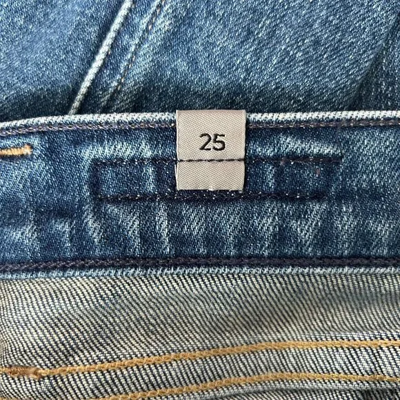 Citizens of Humanity Raw Hem Straight Jeans Womens Sz 25 Medium Wash Ankle Slit - Picture 6 of 10